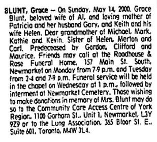 Grace (Leitch) Blunt
Obituary