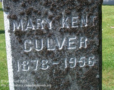 Mary (Kent) Culver
Aymer Cemetery
