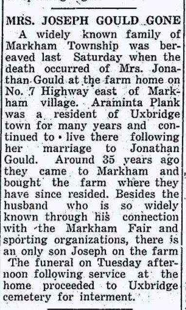 Araminta (Plank) Gould
Obituary