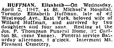Elizabeth (Shaw/Kimberley) Huffman
Obituary