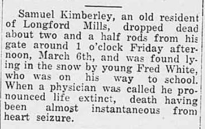 Samuel Kimberley
Obituary