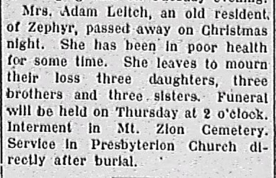 Janet (Crawford) Leitch
Obituary