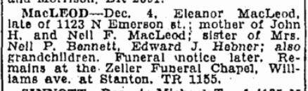 Nell (Hebner) MacLeod
Obituary