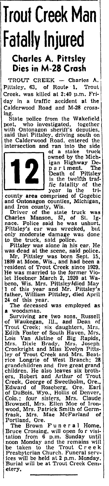 Charles A. Pittsley
Obituary