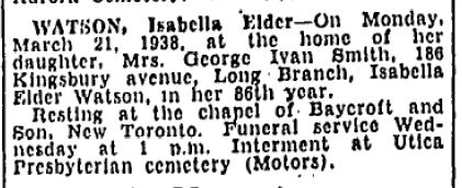 Isabella (Elder) Watson
Obituary